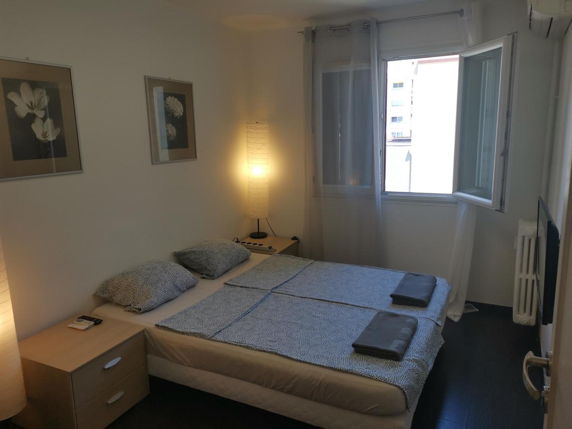 The - 3 Rooms, 3air Cond, 3tv, 3fans, 2 Wc, Wifi Everywhere 5min Aeroport, Train, Beach, 1min Tram, 15 Min Centre, Port, Parking Possible Apartment Nizza